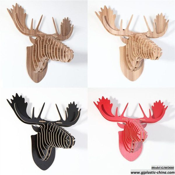 Gjwd666 666mm Moose Style Wall Decoration Black or White &quot;