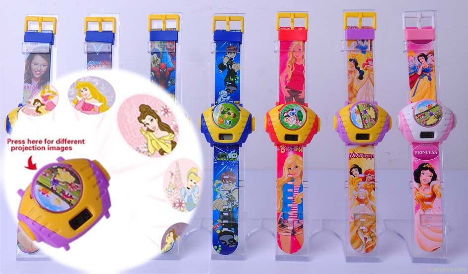 cartoon kids projector gift watch