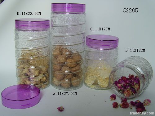 glass storage jar with lid