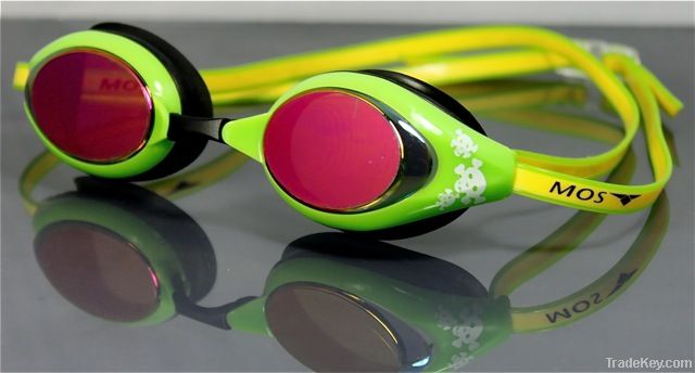 MC-3800 mirror coated lens with special printing swimming goggles