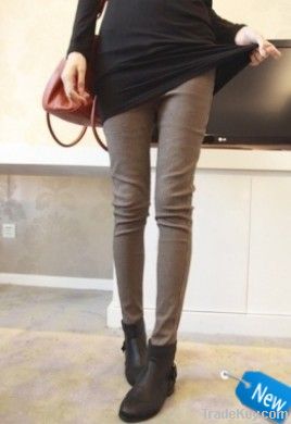 Korean Style Check Slim Pants Khaki