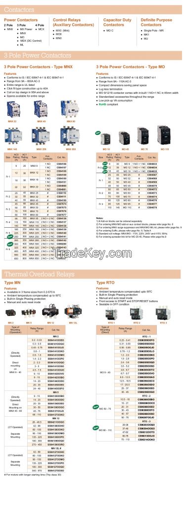 CONTACTORS , OVERLOAD RELAY