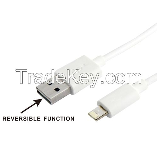 Reversible USB AM to Lightning cable