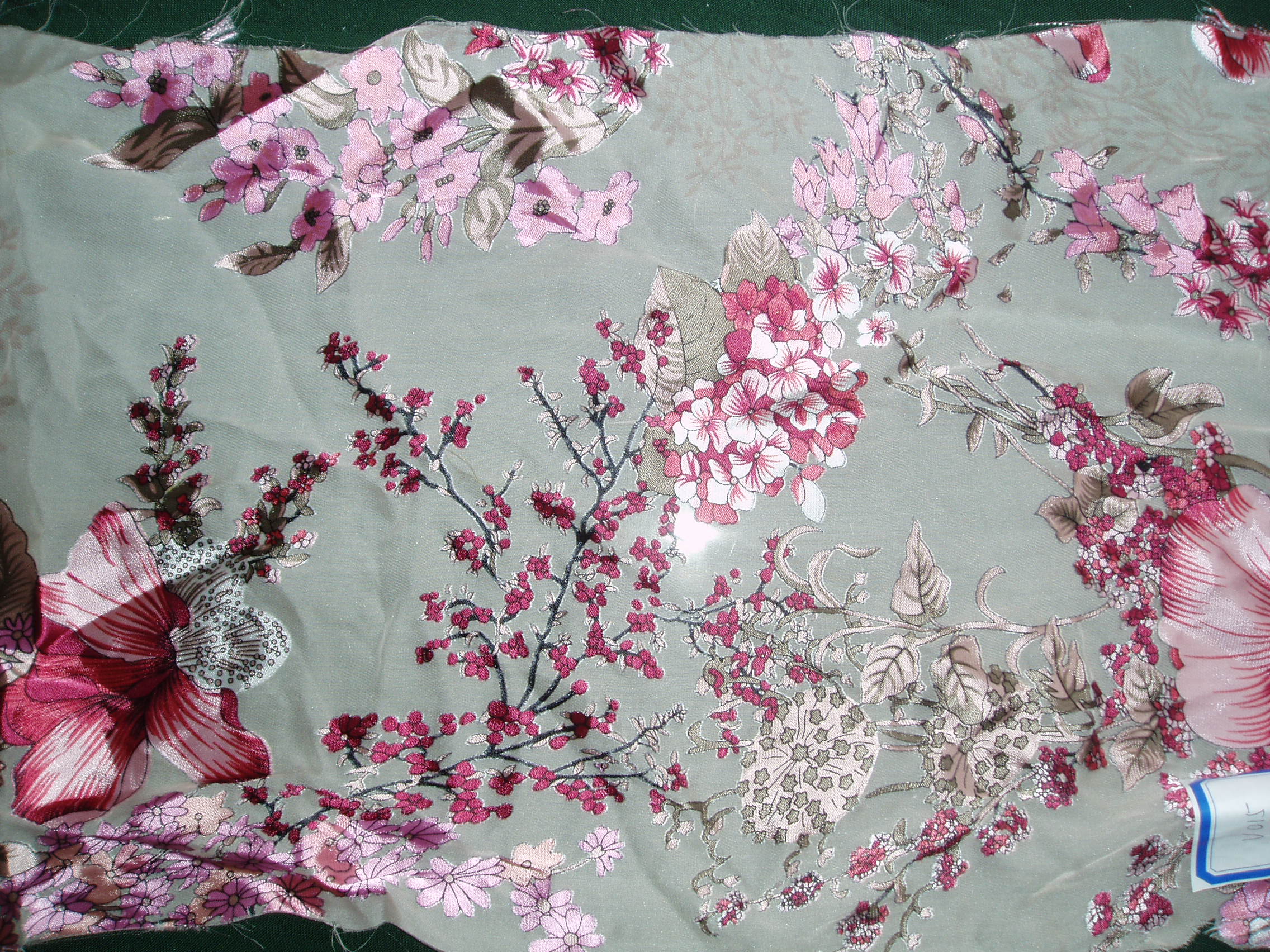 silk burnout printed fabric