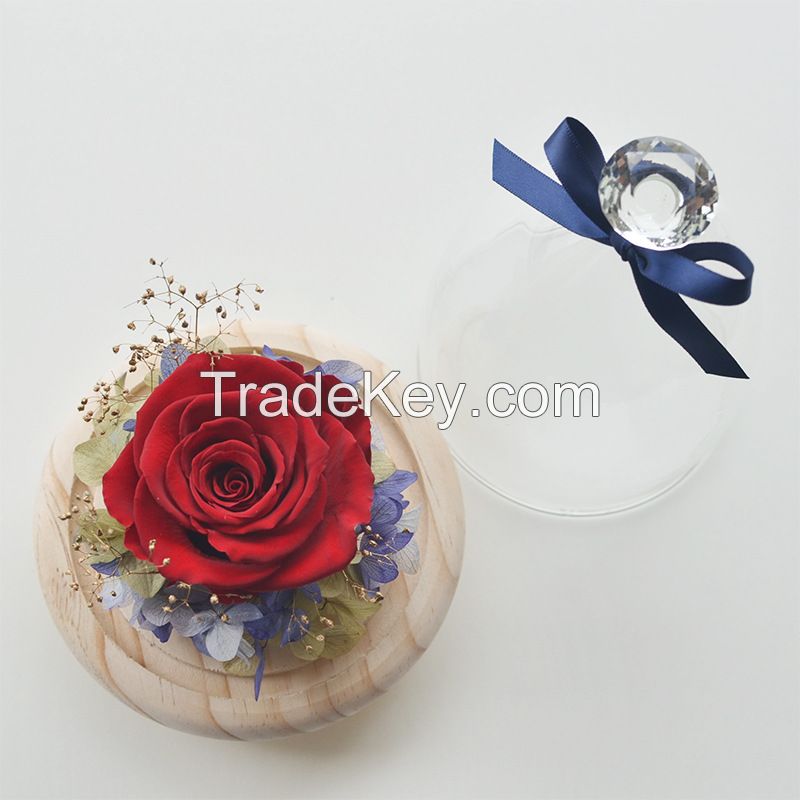 Single Preserved Rose glass gift box for Teacher