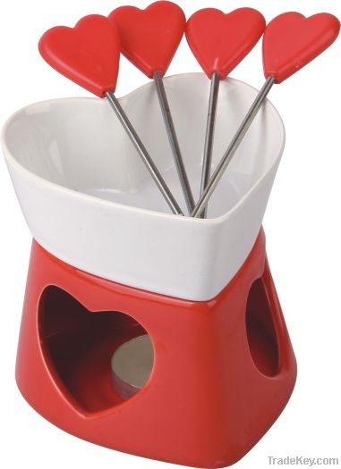 Cheese/Ceramic fondue set