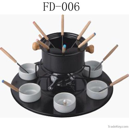 Carbon steel fondue set