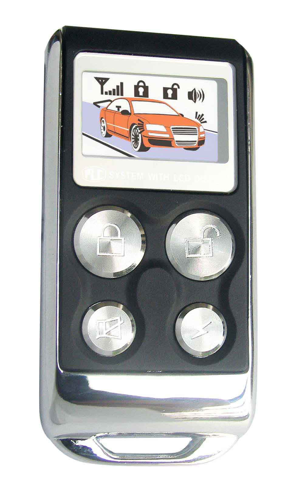 one way car alarm with LCD screen