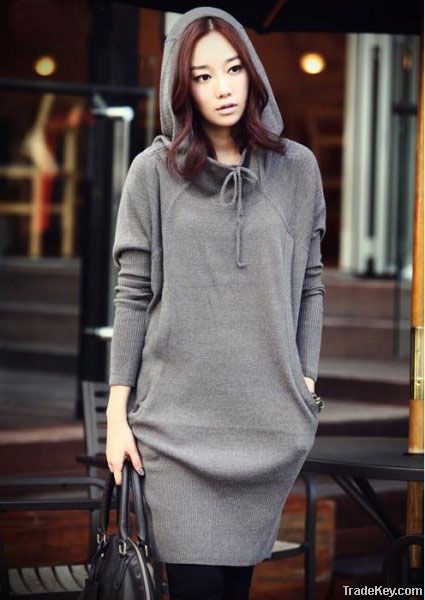 Fashion New HoodedLong Sweater