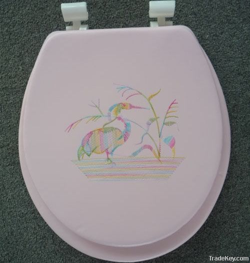 Embroidered Soft Toilet Seat - Elongated