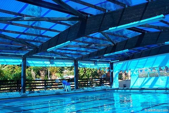 Swimming pool covering polycarbonate sheet