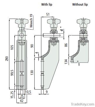guide rail bracket JP543 (conveyor system parts)
