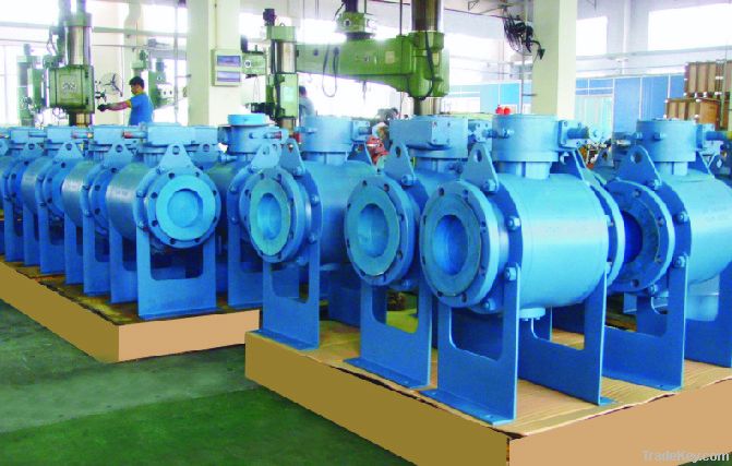 ANSI/API6D Three-piece flanged end trunnion ballvalve