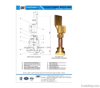 Ttransformer bushings 1kv/2000A DIN 42530