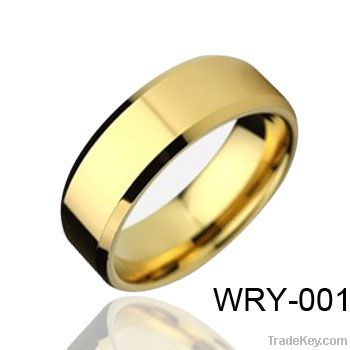 Gold Plated Mens Tungsten Wedding Ring 8mm