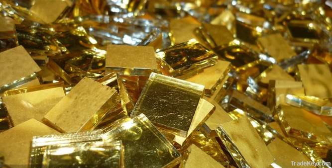 Shiny Glass Mosaic Tiles Golden