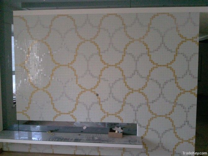 Silver Gold Color Glass Mosaic Tiles