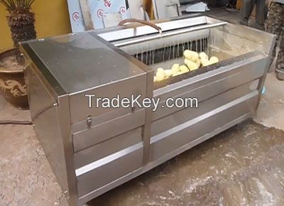 Potato washing and peeling machine