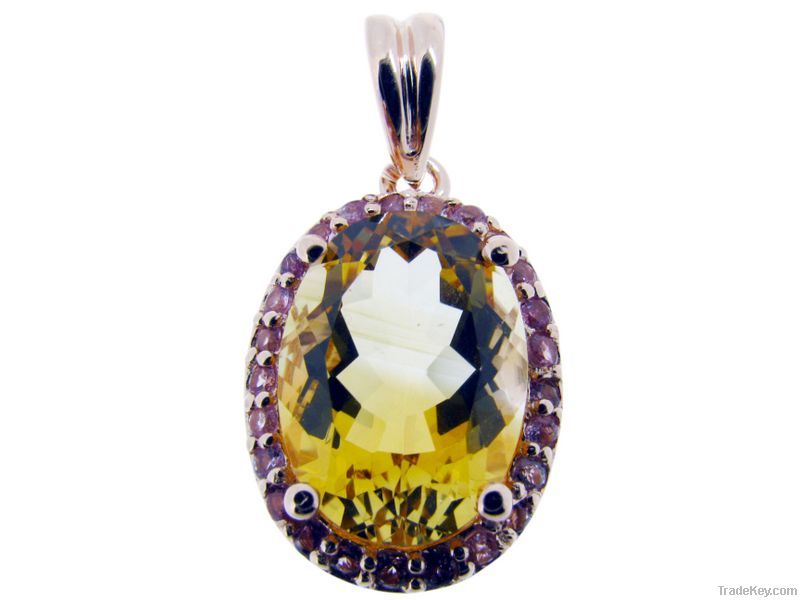 Natural gemstone citrine pendants