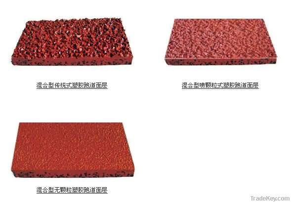 No grain mixed synthetic rubber running track