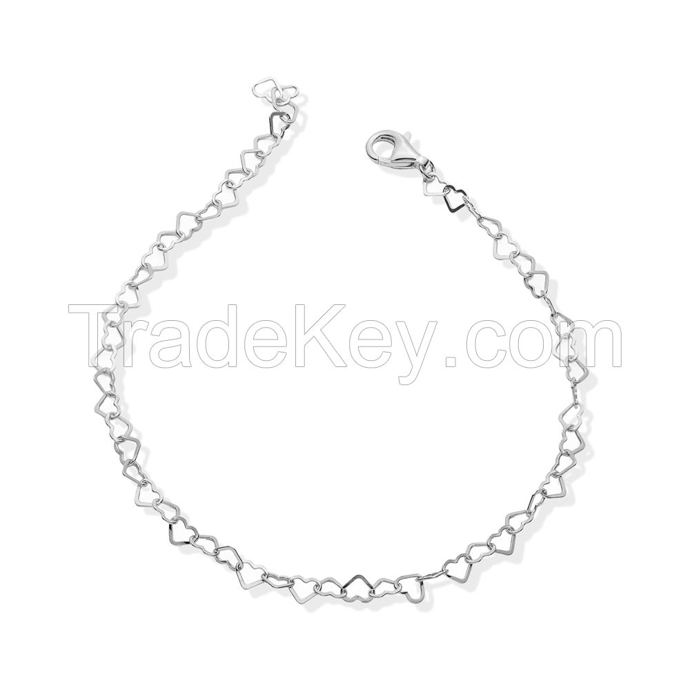 Heart Design Bracelet Silver Jewelry	