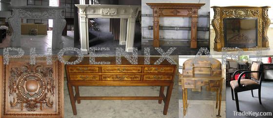 Hand Carved Wooden Fireplace Mantel/Antique Furniture in China