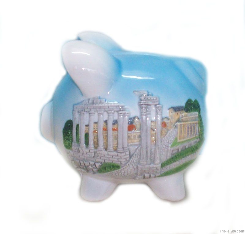 Money Bank, coin box , ceramic souvenir money box