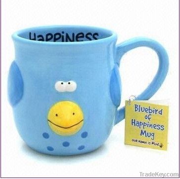 3D Ceramic Bird Mug, 100% Hand-painted Craft