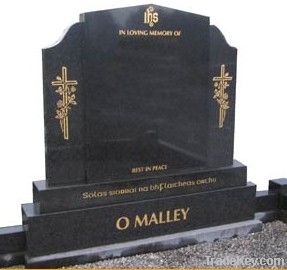 absolute black granite tombstone