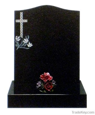 absolute black granite tombstone