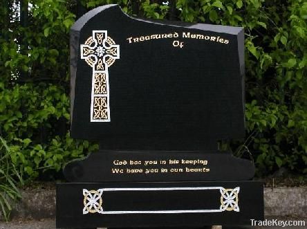 absolute black granite tombstone