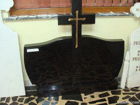 black granite grave tombstone