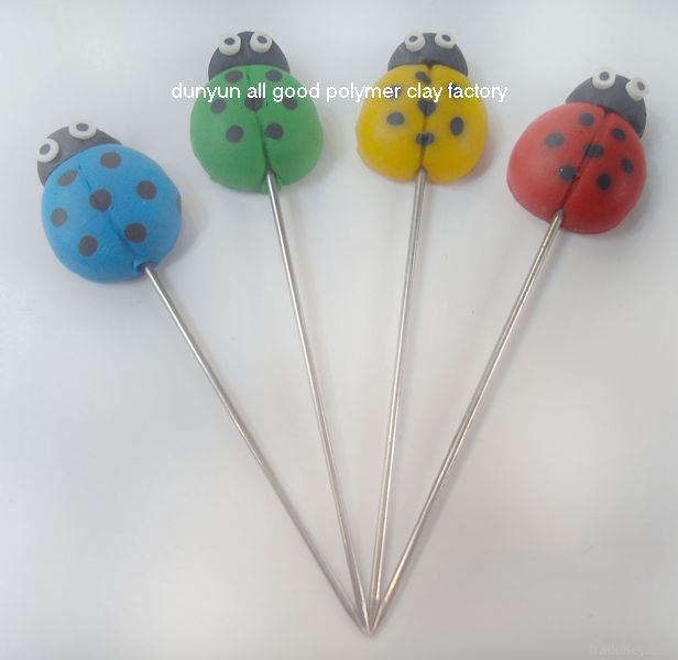 various designs polymer clay flower hijab pin