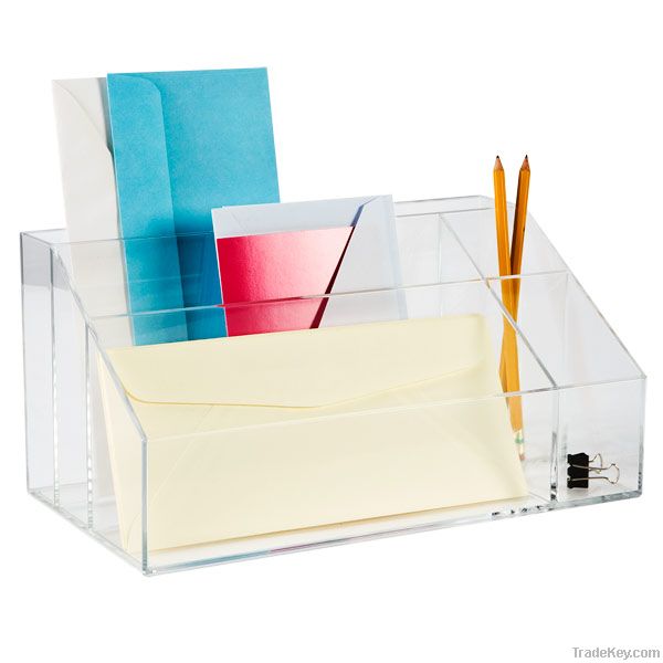 tabletop acrylic card box, acrylic pen holder