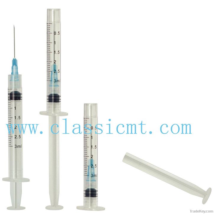 Retractable luer lock safety syringe, DIsposable retractable syringe