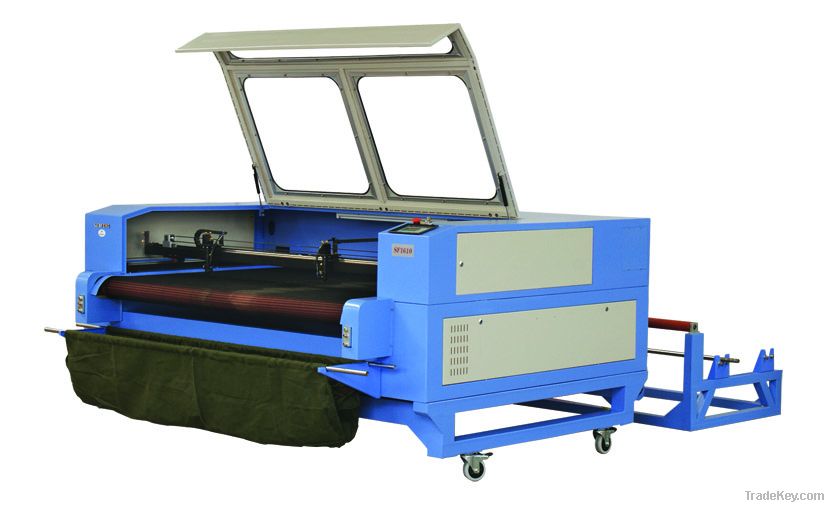 SF1610 Cloth Rolling Laser Cutting Machine with auto feeding table