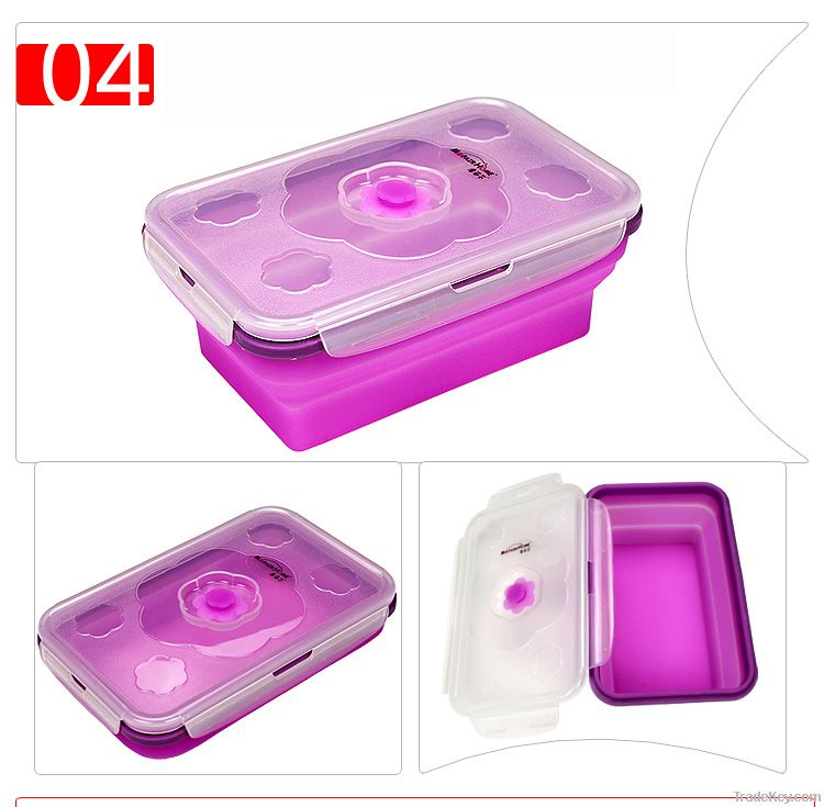 NEW Silicone collapsible Folding lunch box/container SF-0801