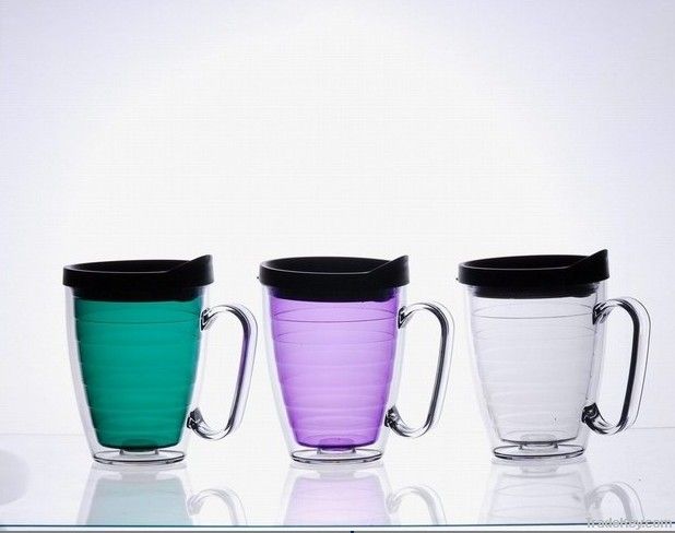 500ml plastic screw mug with handle