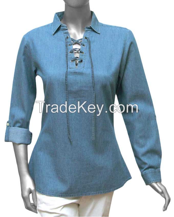 Women Light Denim Blouse 