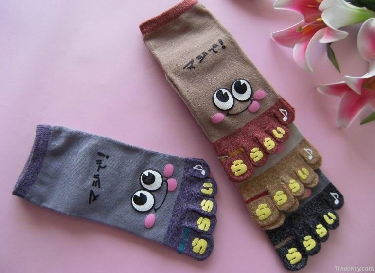 girls soft ankle cotton lovely toe socks