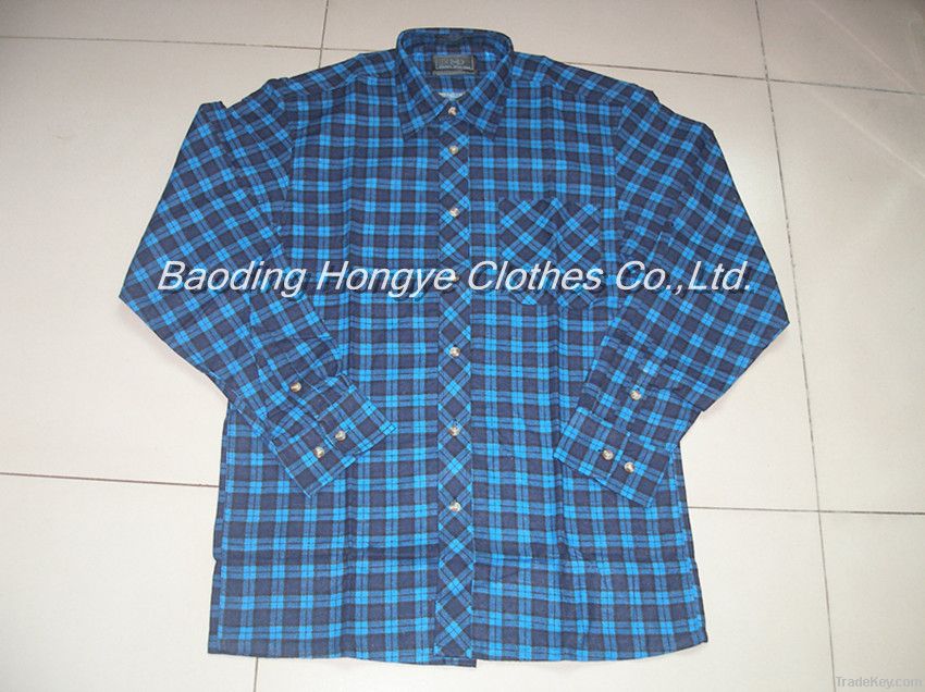 100% cotton mens printed flannel shirt