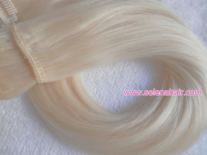 Fashion clip in human hair extensions