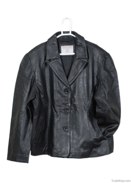 Ladies Leather Dress Coat