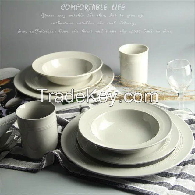 12 inch cheap bulk ceramic dinner plate, pizza plate, ceramic tableware , pass FDA, safe and healthy