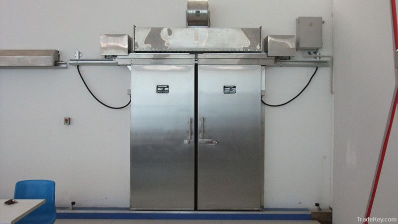 Electric double open freezer doors