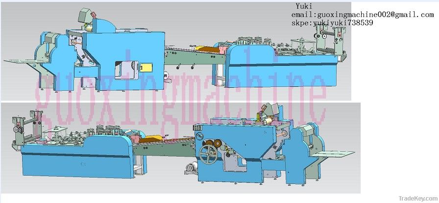 Automatic squar bottom paper sheet feeding  paper bag making machine