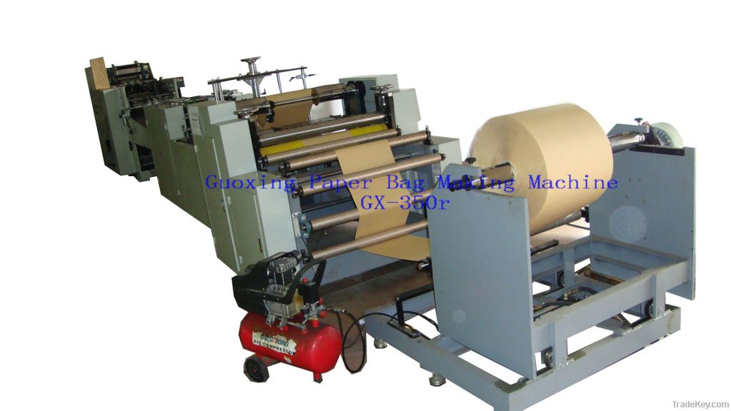 Automatic square bottom roll feeding paper bag making machine