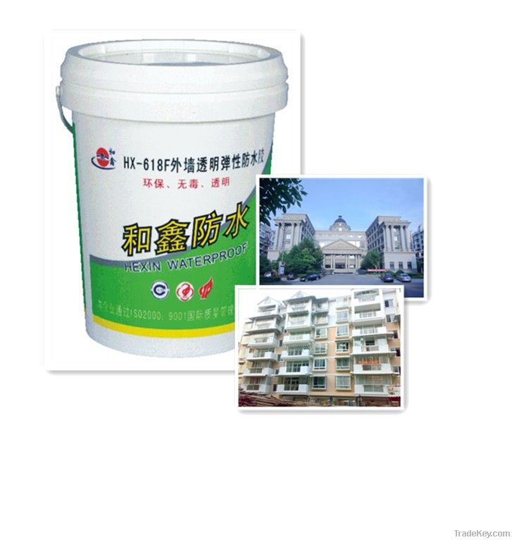 Exterior wall transparent elastic waterproof glue