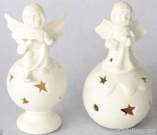 ceramic angel candle holder