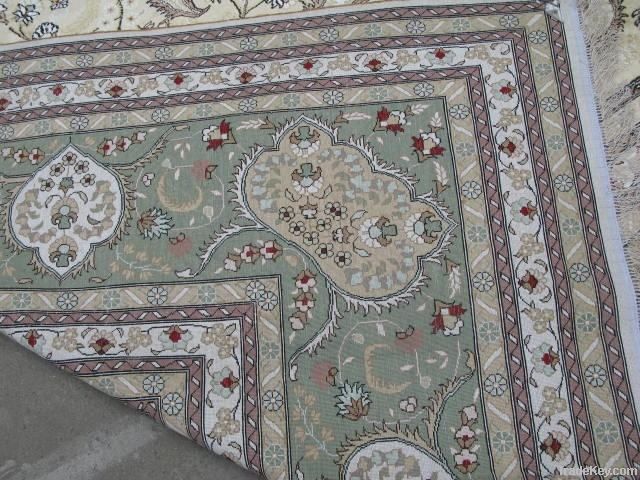 100% handmade pure silk persian design carpet, rug